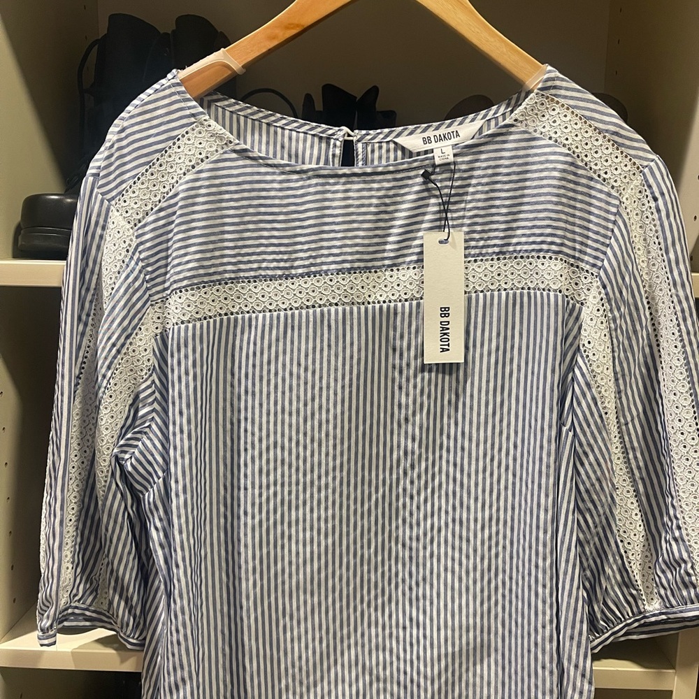 BB Dakota Pinstripe 3/4 sleeve blouse